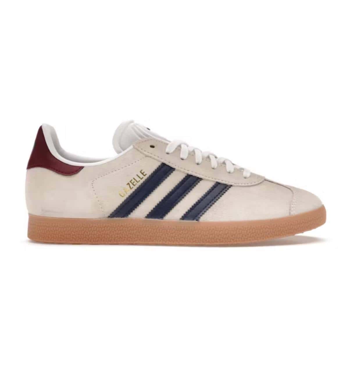 Adidas Gazelle Beige Dark Blue Collegiate Burgundy