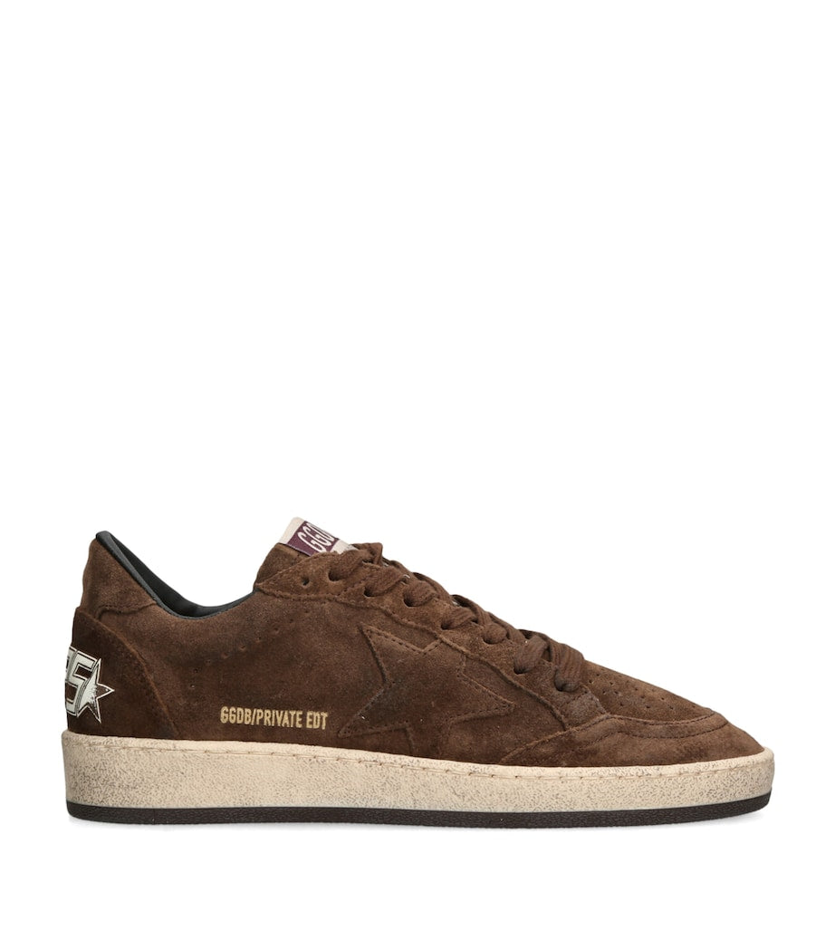Golden Goose Brown Suede Ball Star Sneakers