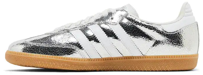 Adidas Samba OG Silver Metallic Cracked Leather