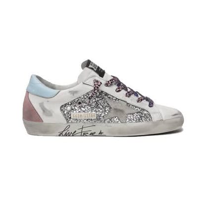 Golden Goose Super-Star Blue Pink Glitter