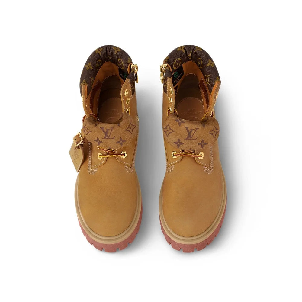 TIMBERLAND X LOUIS VUITTON ANKLE  Wheat & Brown Monogram Boots