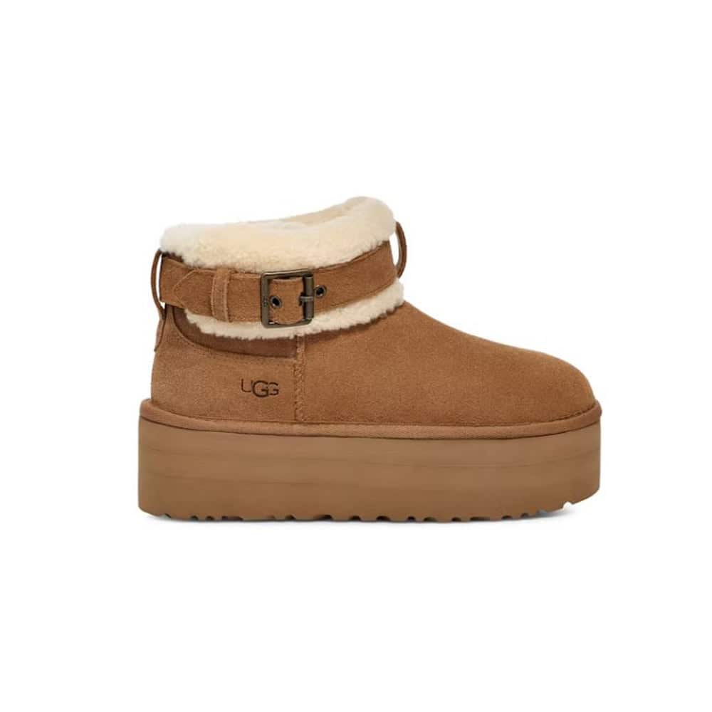 Ultra Mini Belted Roller Boot Chestnut
