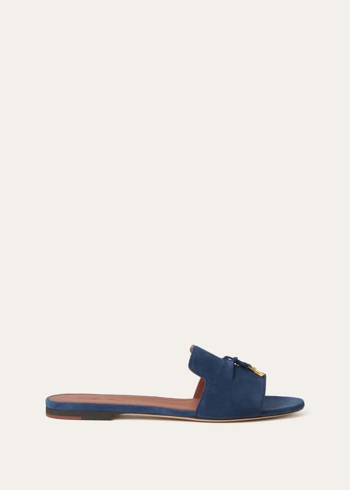 Loro Piana Summer Charms Sandal Suede Goatskin Ocean Cavern