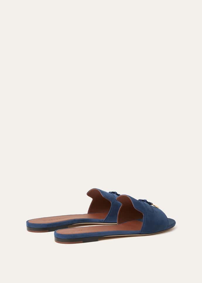 Loro Piana Summer Charms Sandal Suede Goatskin Ocean Cavern