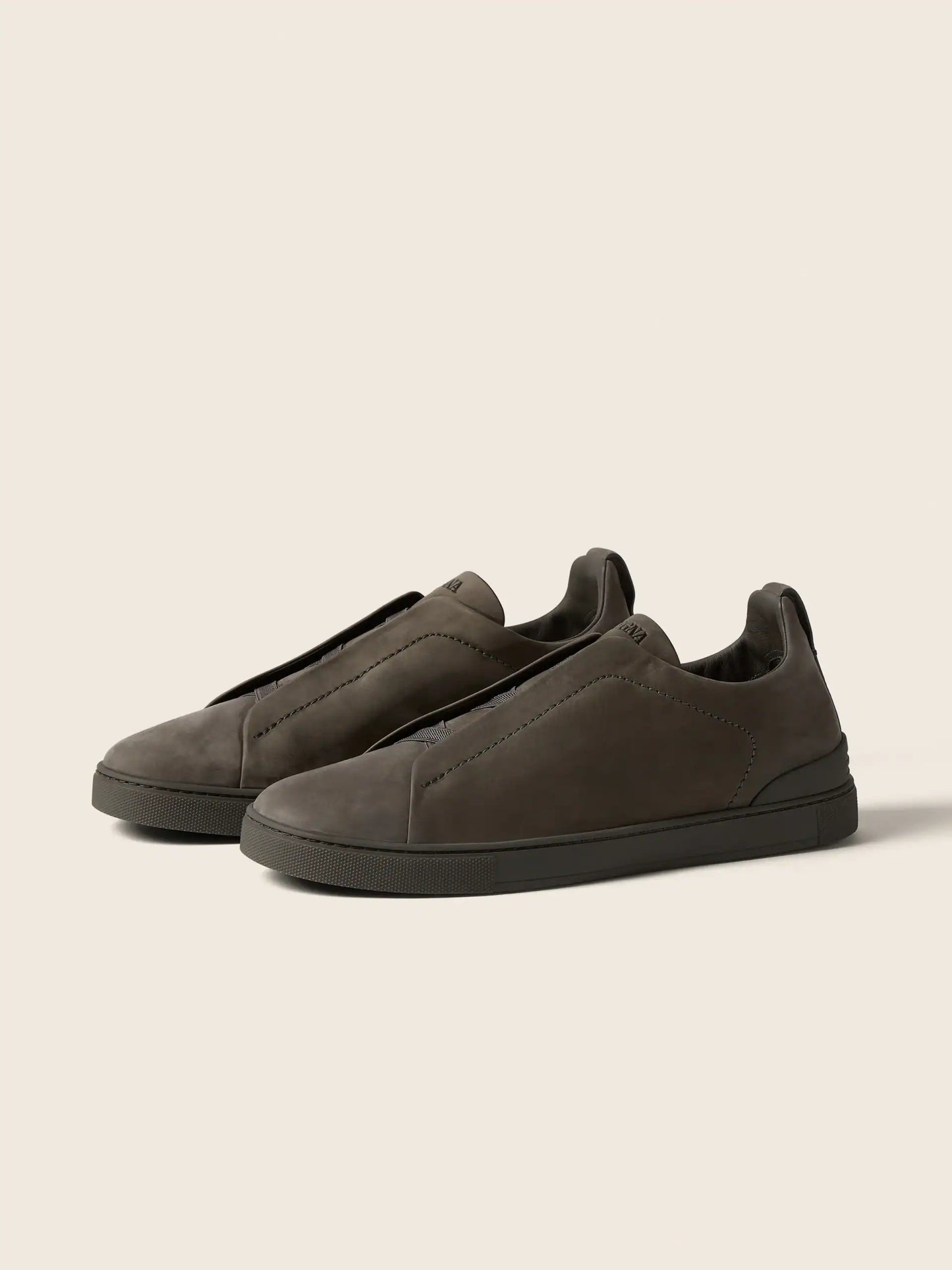 Zegna Dark Taupe Triple Stitch™ SECONDSKIN Sneakers