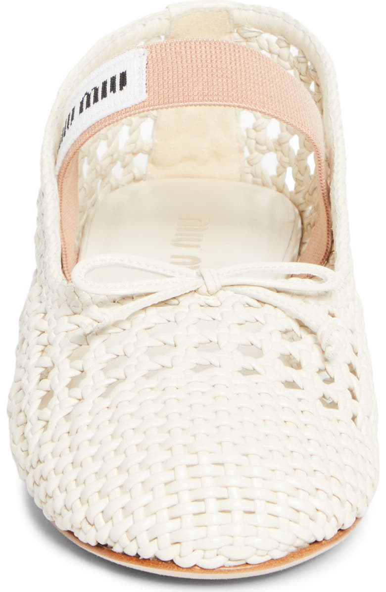 Miu Miu Mesh Fabric Ballerinas White