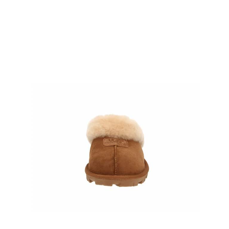 Coquette Slippers Chestnut Suede With A Sheepskin Lining. 