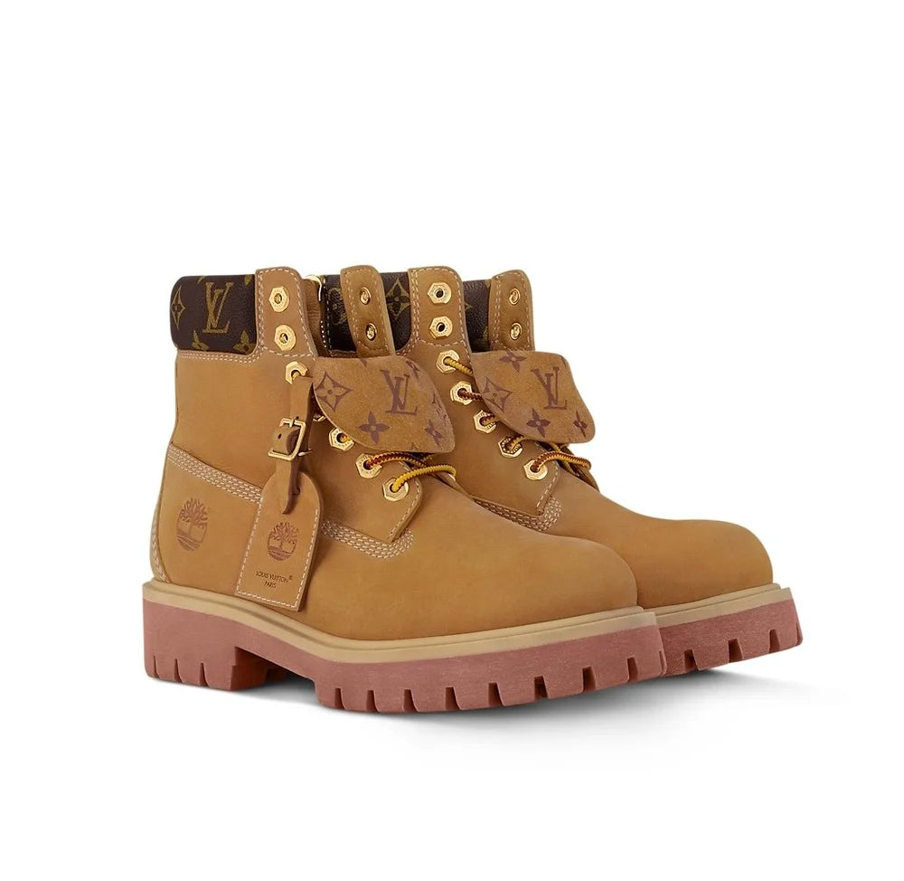 TIMBERLAND X LOUIS VUITTON ANKLE  Wheat & Brown Monogram Boots