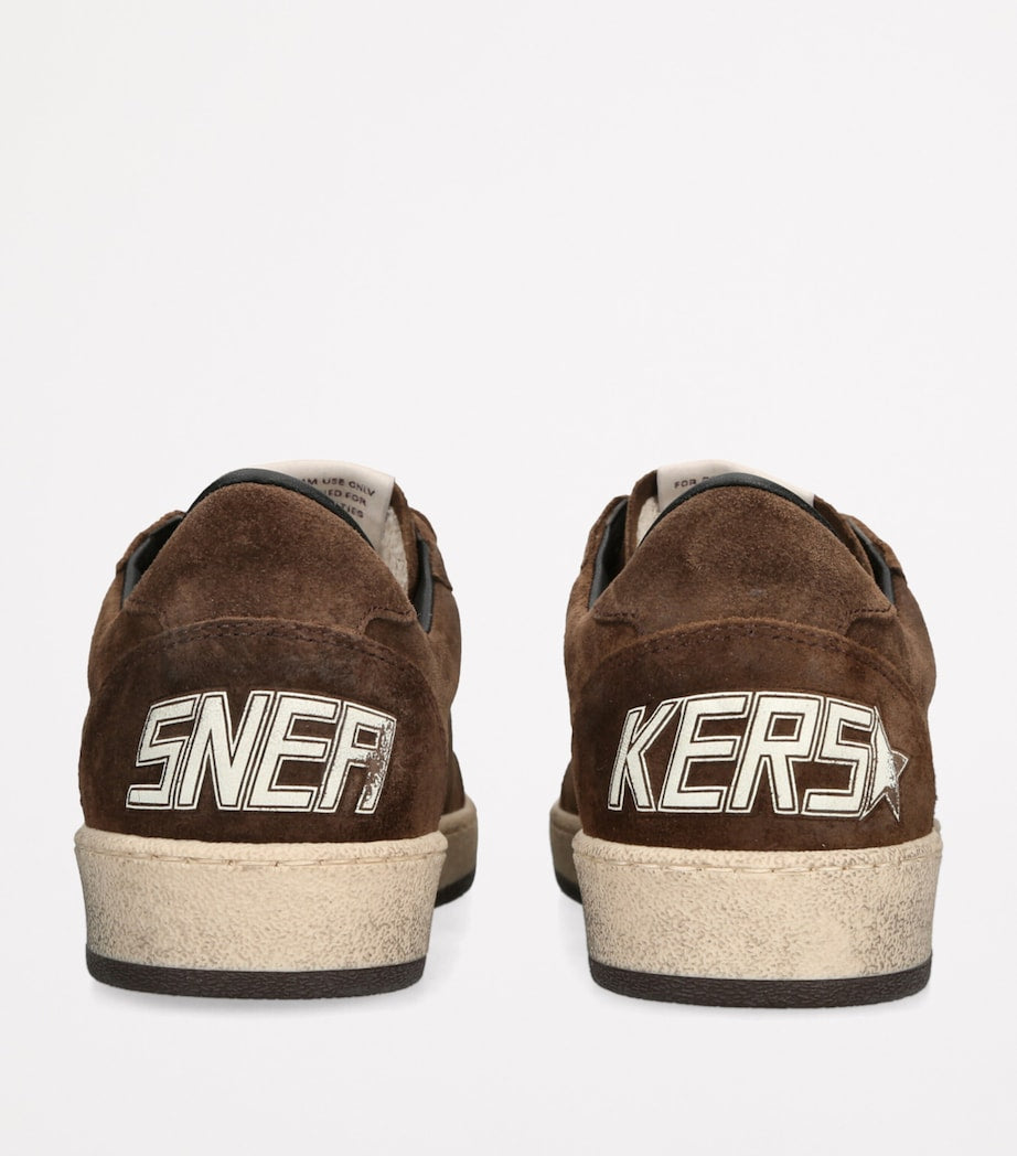 Golden Goose Brown Suede Ball Star Sneakers