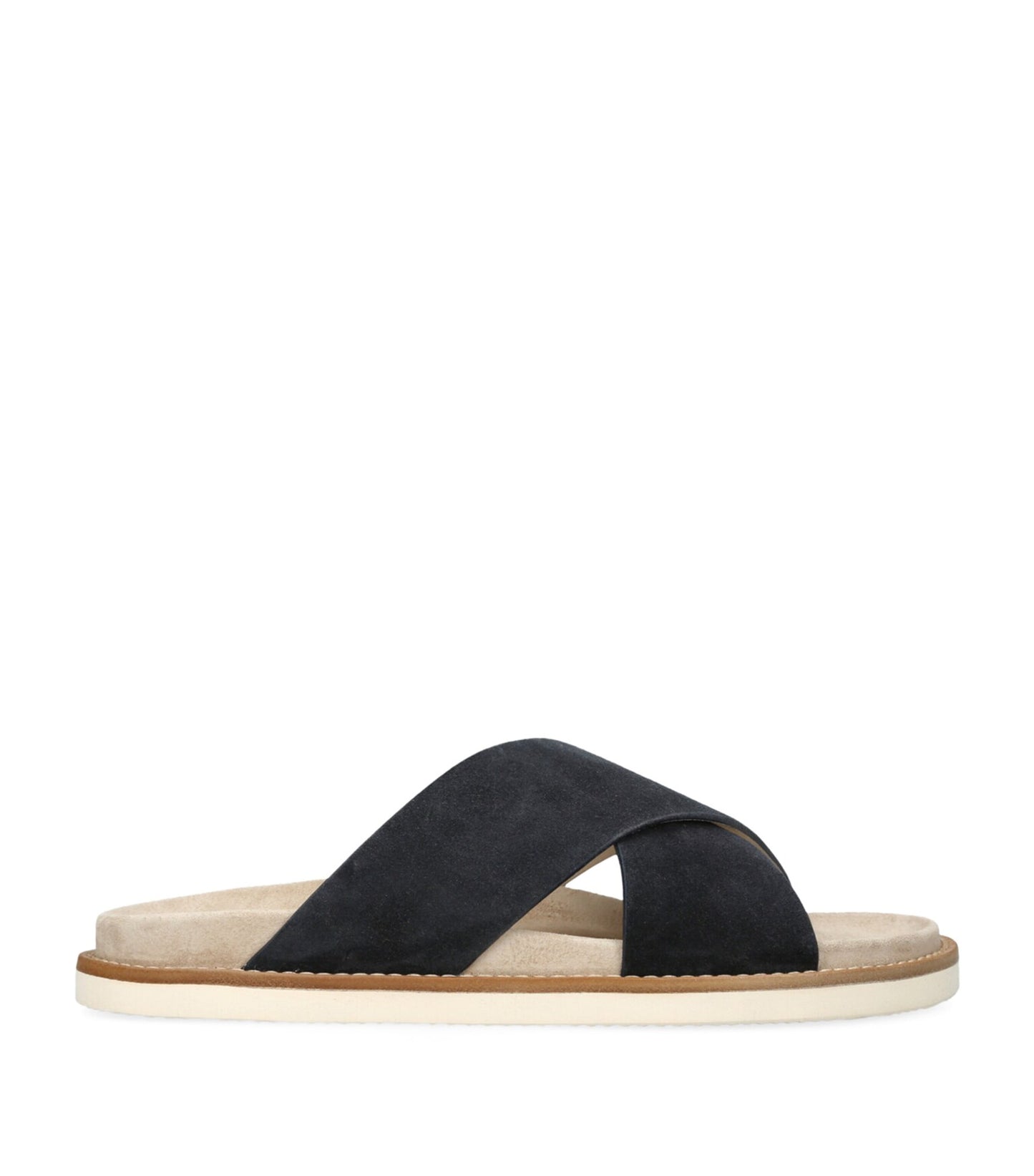 Brunello Cucinelli Black Suede Crossover Sandals