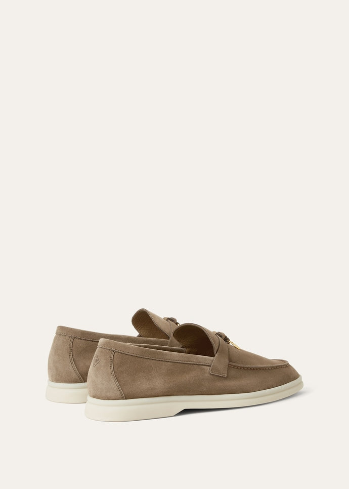 Loro Piana Summer Charms Walk Loafer Suede Antique Brown