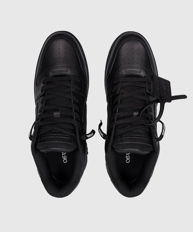 OFF-WHITE Out Of Office black Leather Sneakers