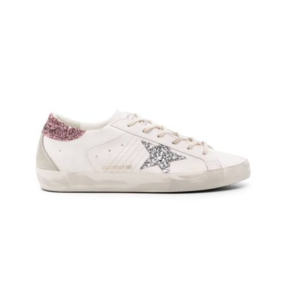 Golden Goose Super-Star White Pink Gray Glitter (Private Edition)