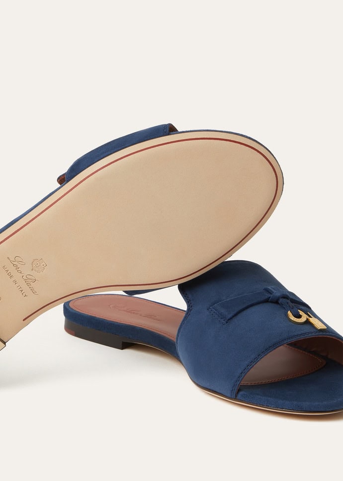 Loro Piana Summer Charms Sandal Suede Goatskin Ocean Cavern