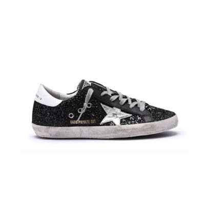 Golden Goose Superstar Grey Black Glitter