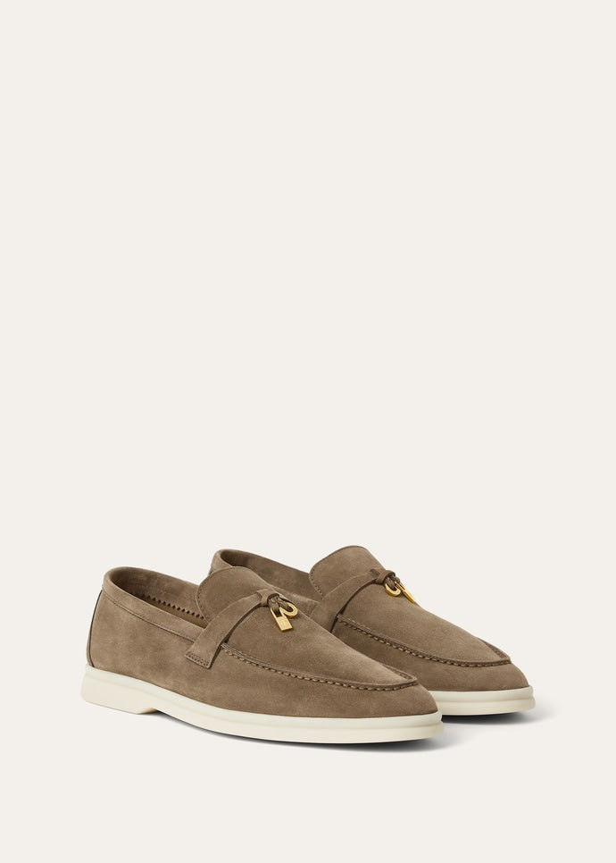 Loro Piana Summer Charms Walk Loafer Suede Antique Brown