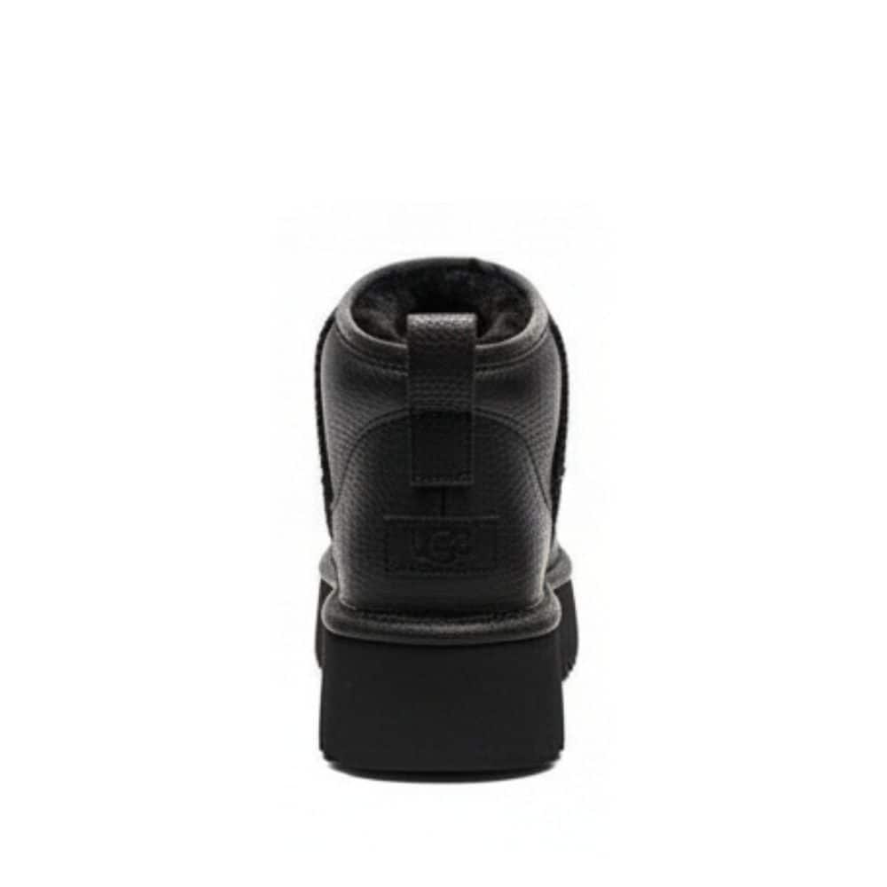 Classic Ultra Mini Platform Black Leather Boot