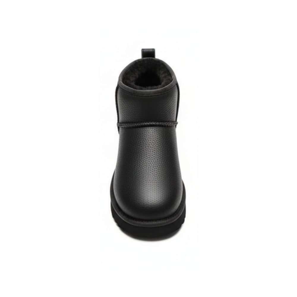 Classic Ultra Mini Platform Black Leather Boot