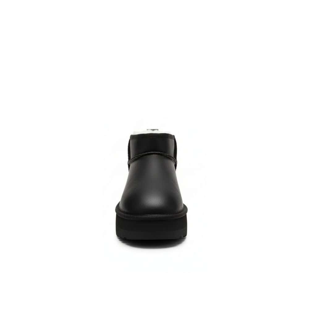 Classic Ultra Mini Platform Black Leather Boot