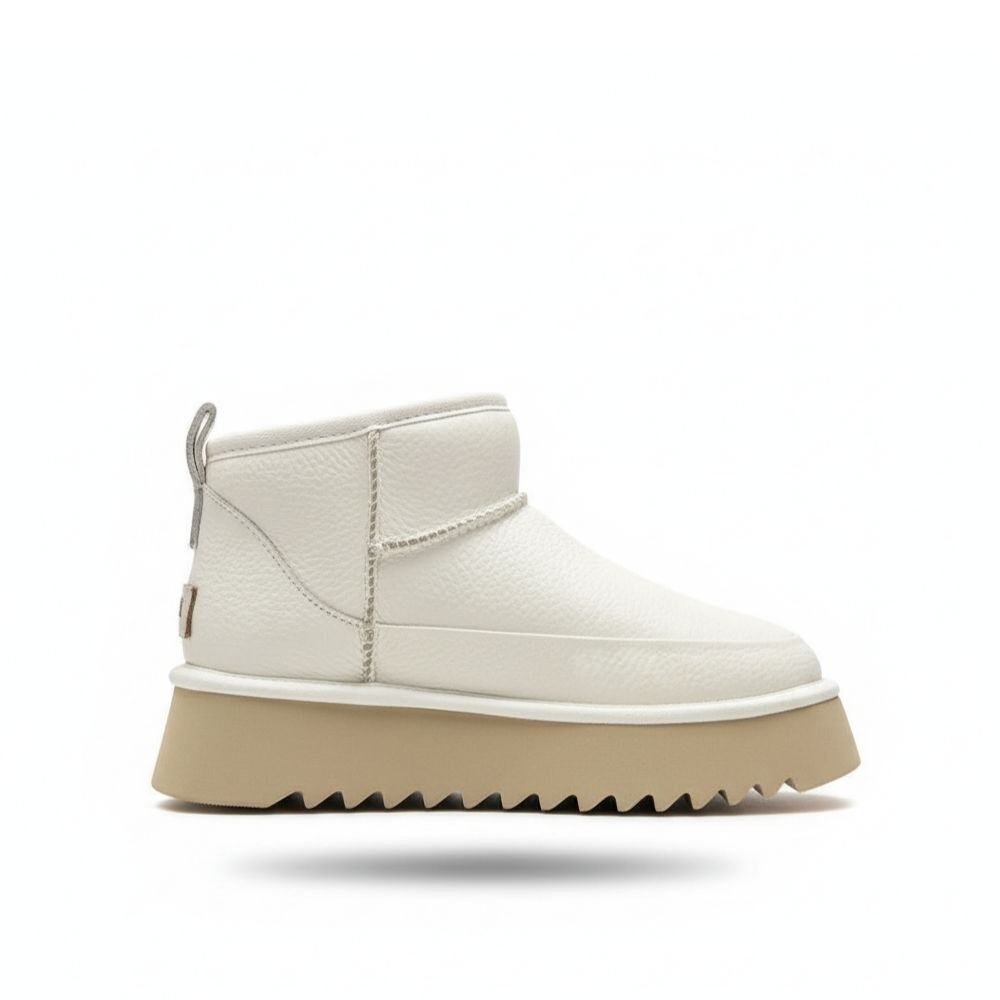 UGG Platform Zipper Ankle White