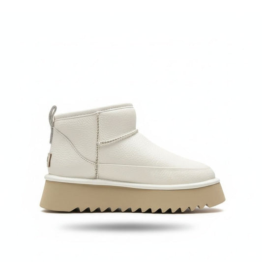 UGG Platform Zipper Ankle White