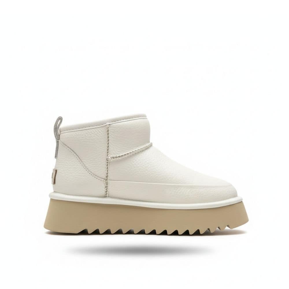 Platform Zipper Ankle White