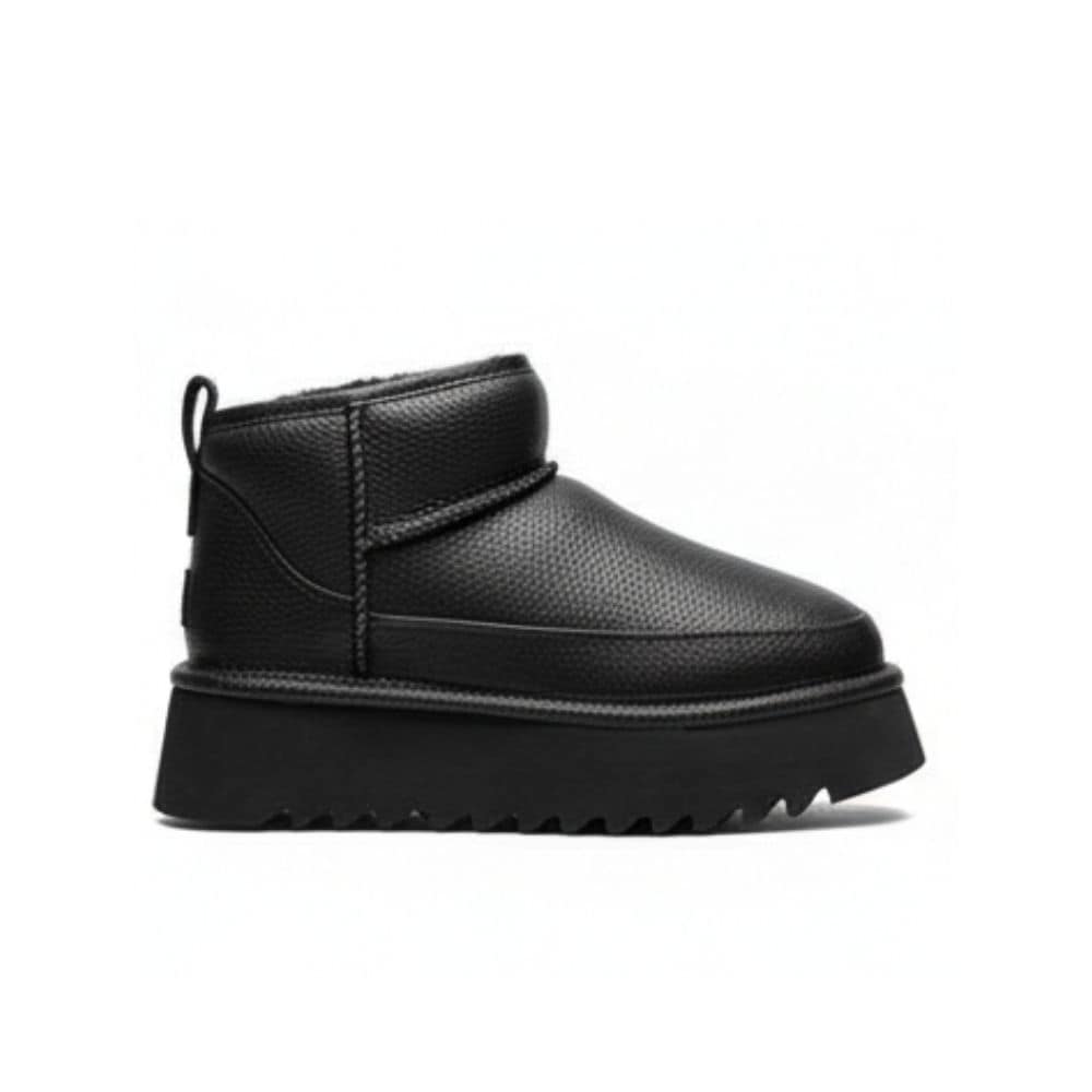 Platform Zipper Ankle Black
