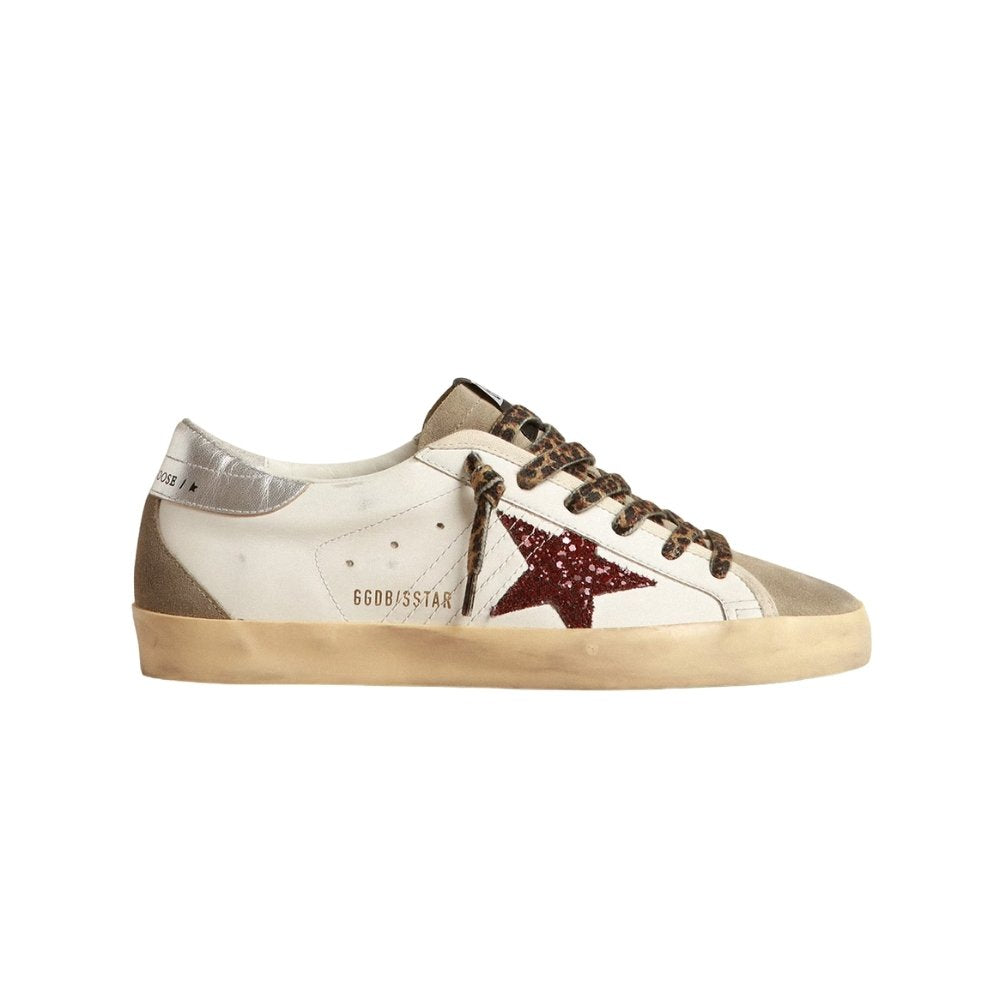 Super-Star With Burgundy Glitter Star And Silver Heel Tab