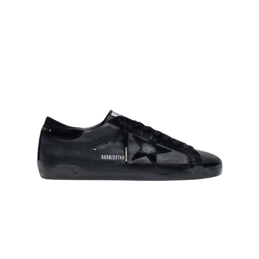 Golden Goose Super Star in Black Nappa With Black Suede Star And Heel Tab