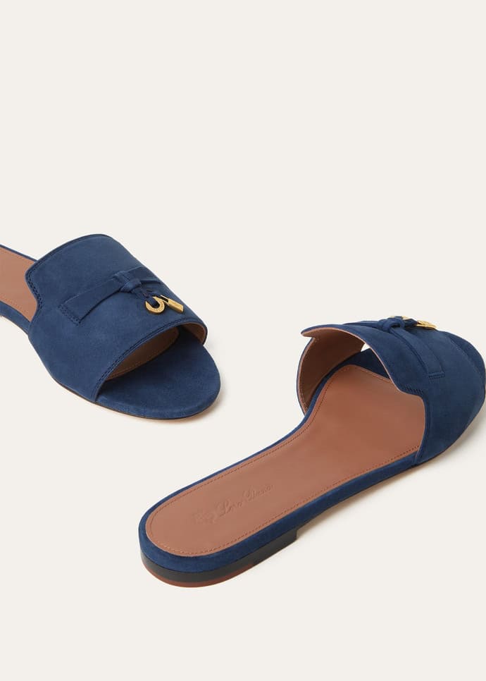 Loro Piana Summer Charms Sandal Suede Goatskin Ocean Cavern