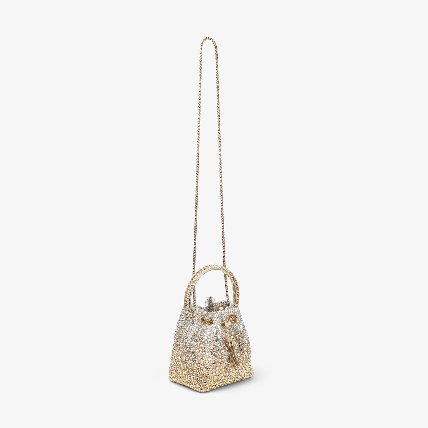 Jimmy Choo Bon Bon Gold Satin Bag with Crystals