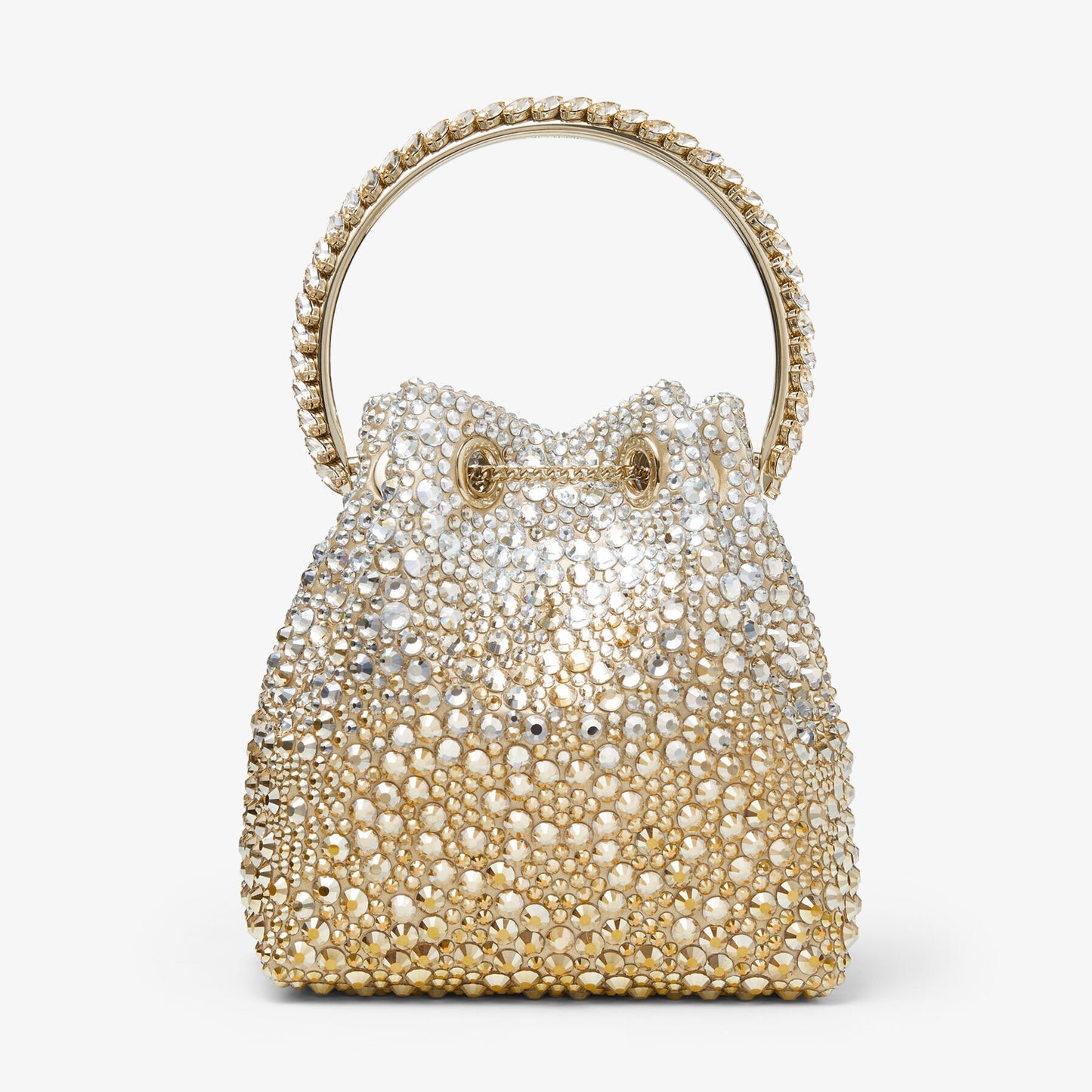 Jimmy Choo Bon Bon Gold Satin Bag with Crystals