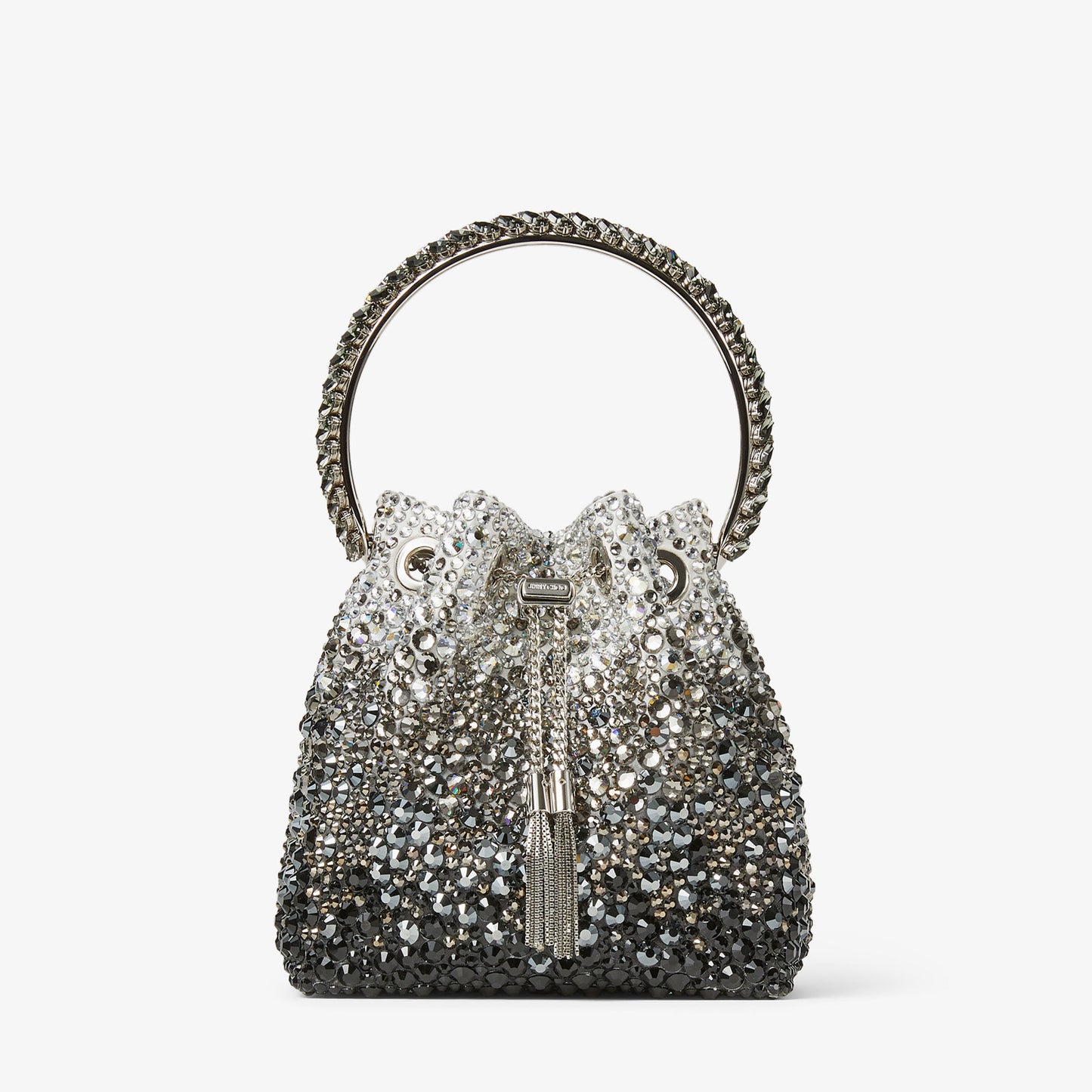Jimmy Choo Bon Bon Black Satin Bag with Crystals