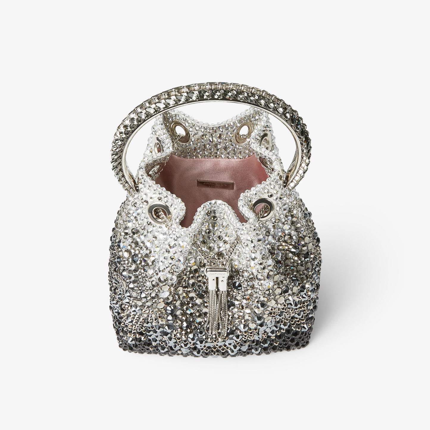 Jimmy Choo Bon Bon Black Satin Bag with Crystals