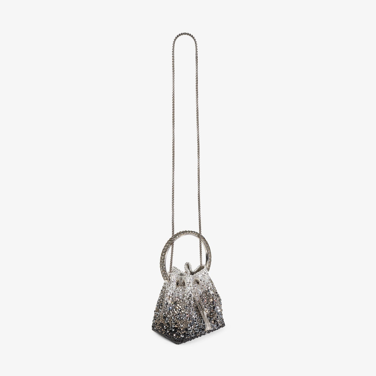 Jimmy Choo Bon Bon Black Satin Bag with Crystals