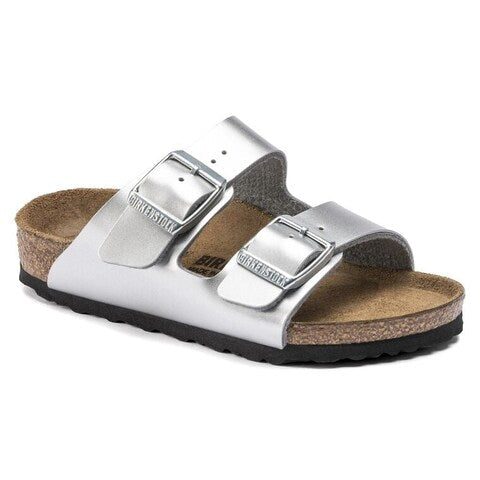 Birkenstock Arizona Children's Percoflor - Electroplated Silver with a Metallic Sheen