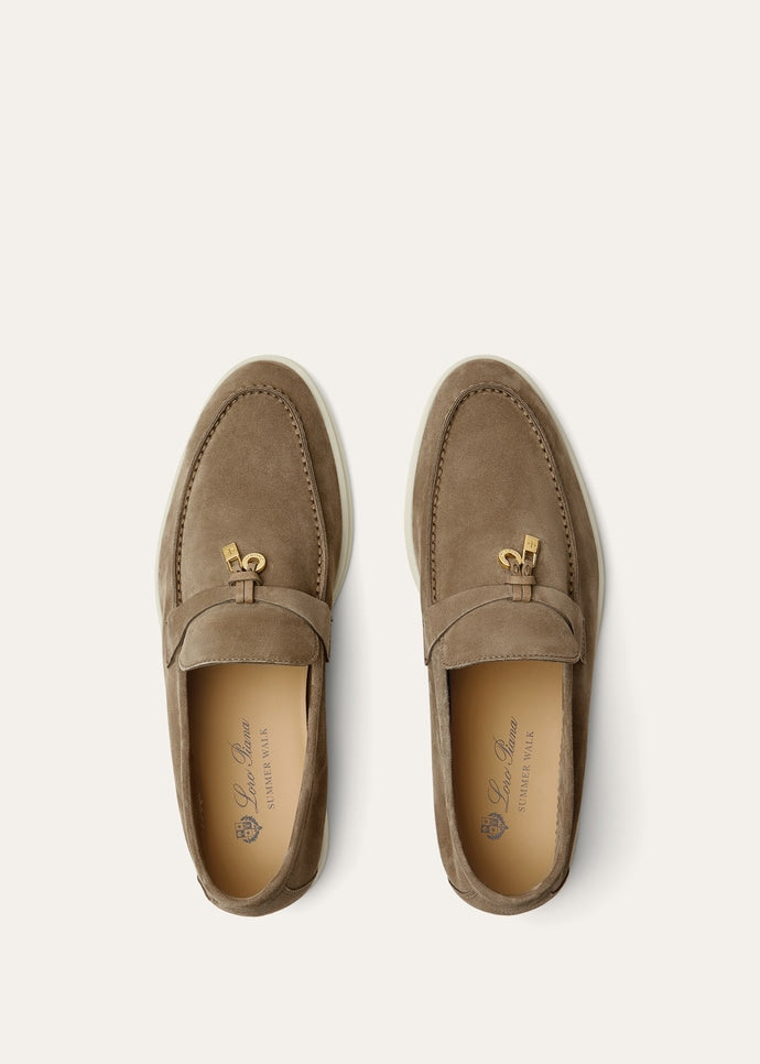 Loro Piana Summer Charms Walk Loafer Suede Antique Brown
