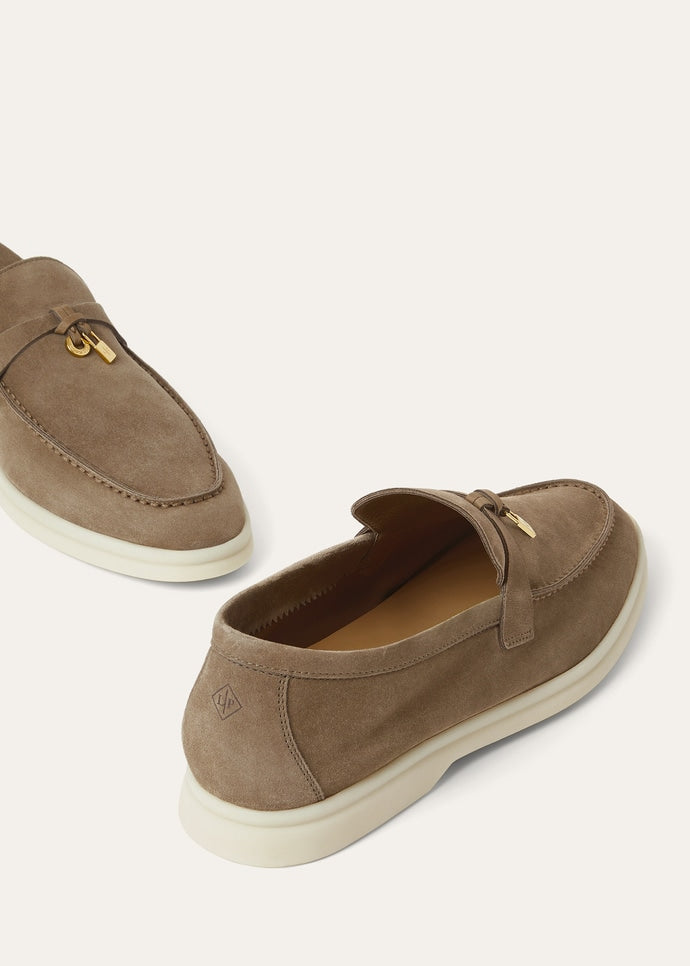 Loro Piana Summer Charms Walk Loafer Suede Antique Brown