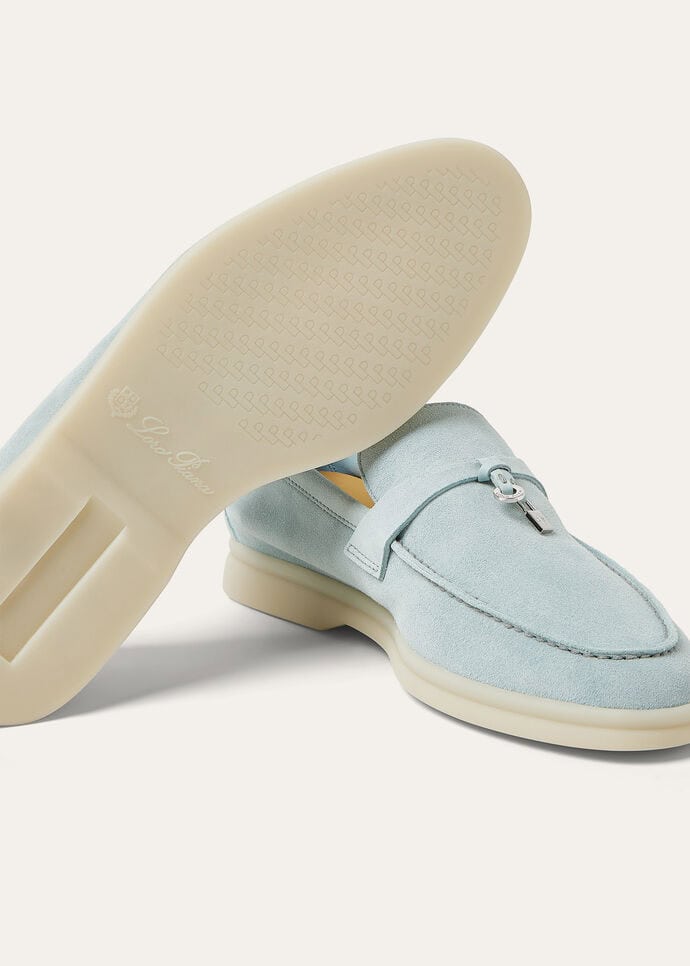 Loro Piana Summer Charms Walk Moccasins Suede Leather Spring Waterfall Melange