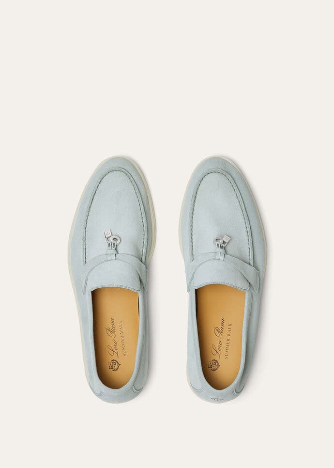 Loro Piana Summer Charms Walk Moccasins Suede Leather Spring Waterfall Melange