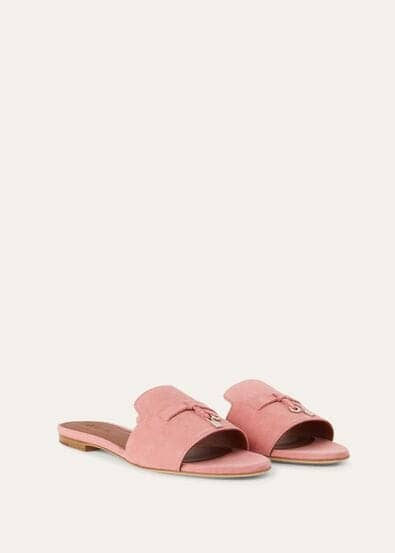 Loro Piana Summer Charms Sandal Suede Goatskin Halite