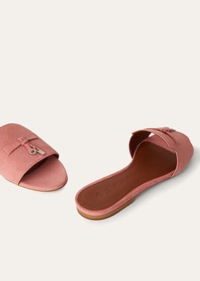 Loro Piana Summer Charms Sandal Suede Goatskin Halite
