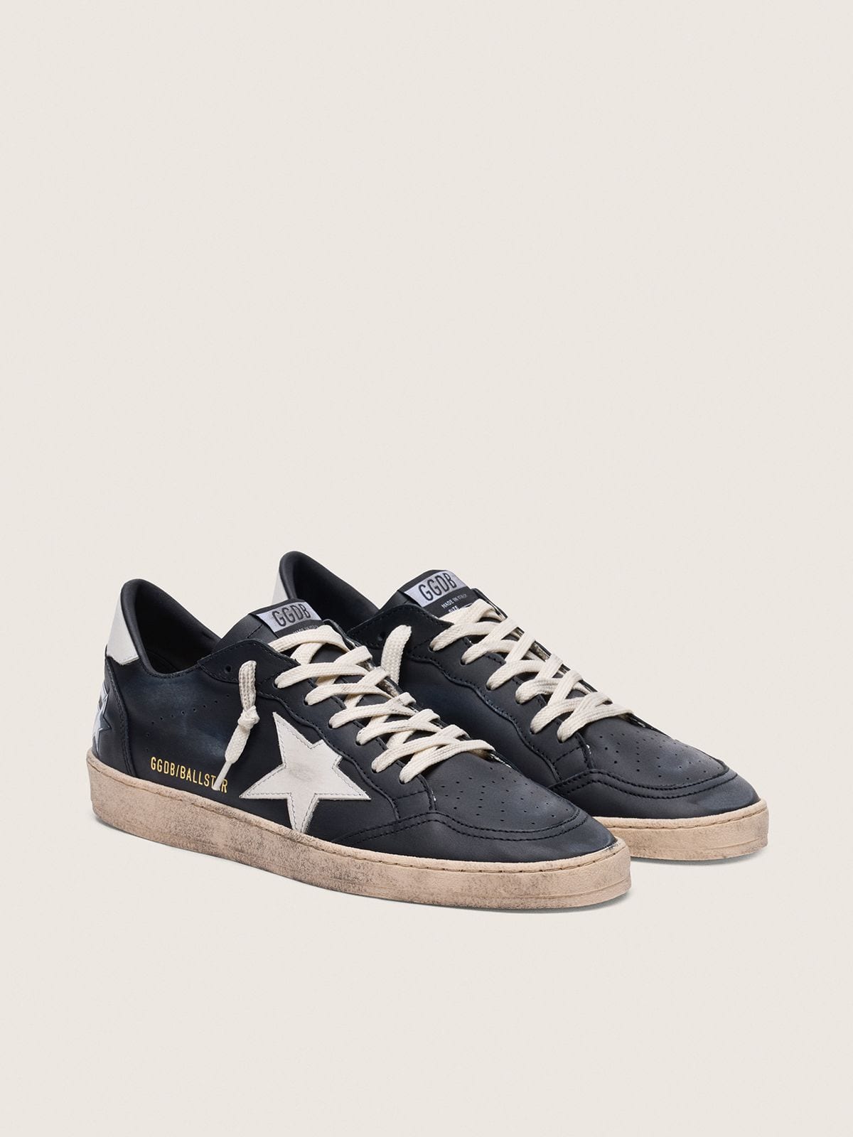 Men's Ball Star in black nappa with white leather star and heel tab