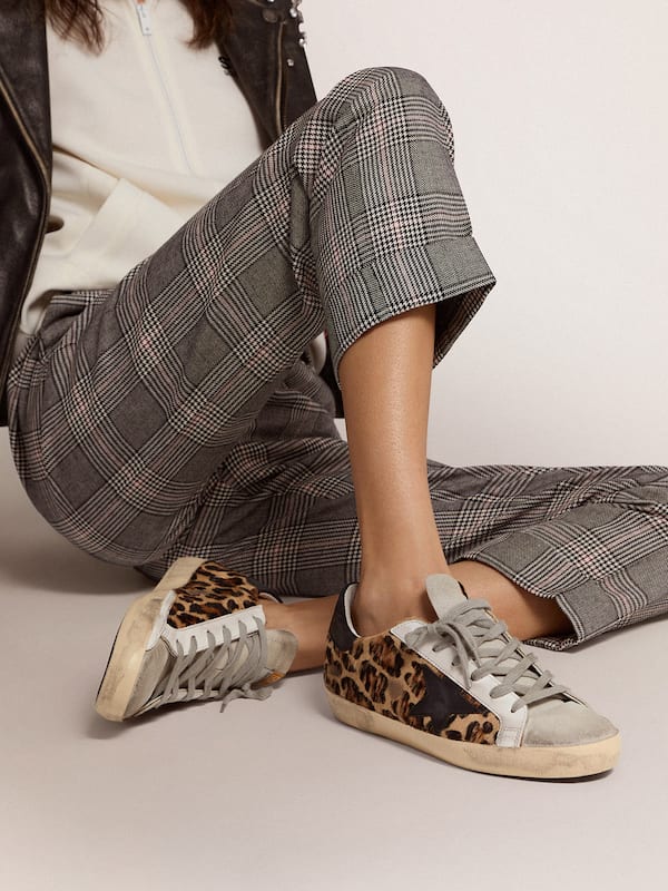 Women's Super-Star in leopard print leather
