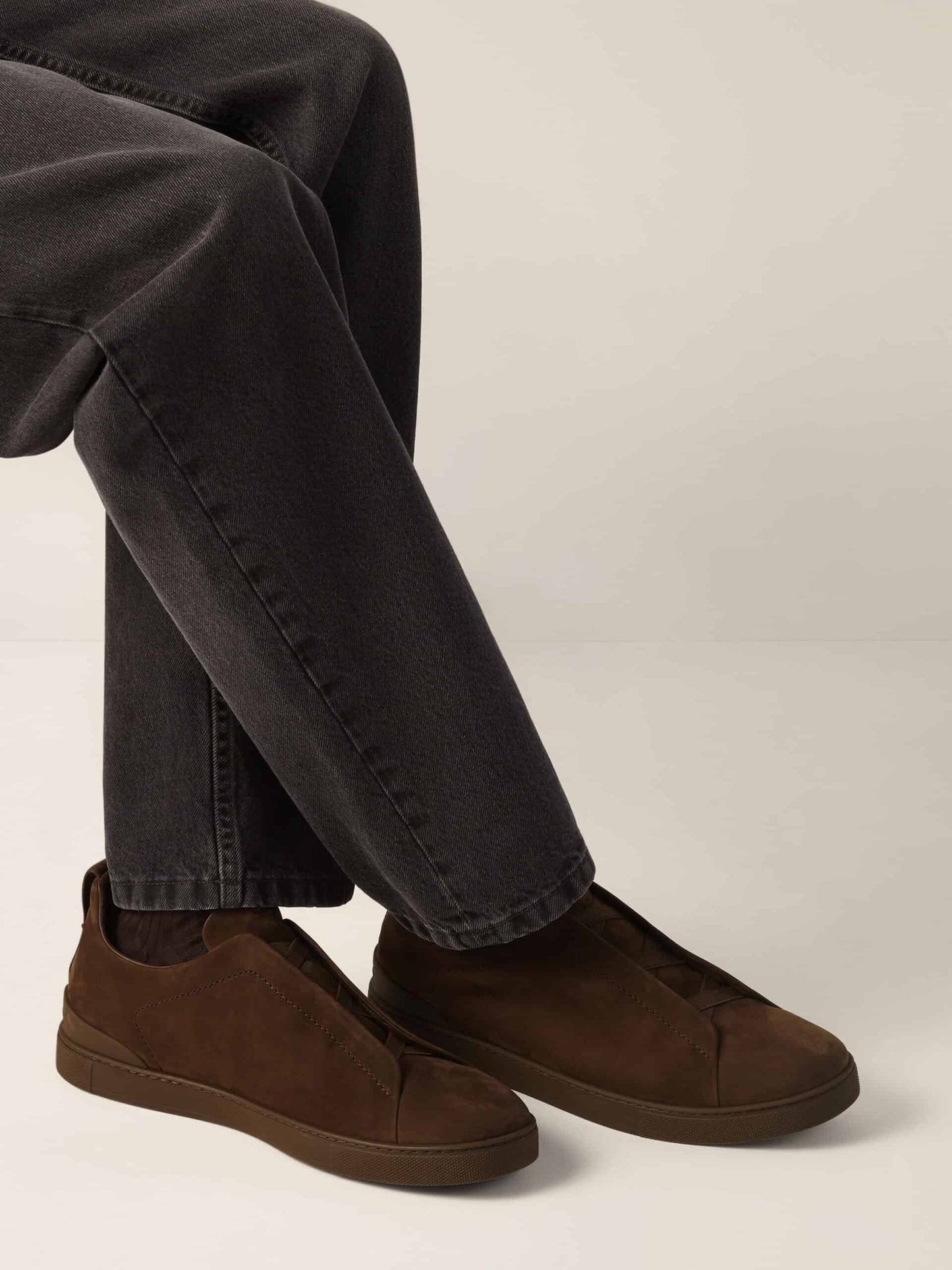 Zegna Dark Brown Triple Stitch™ SECONDSKIN Sneakers