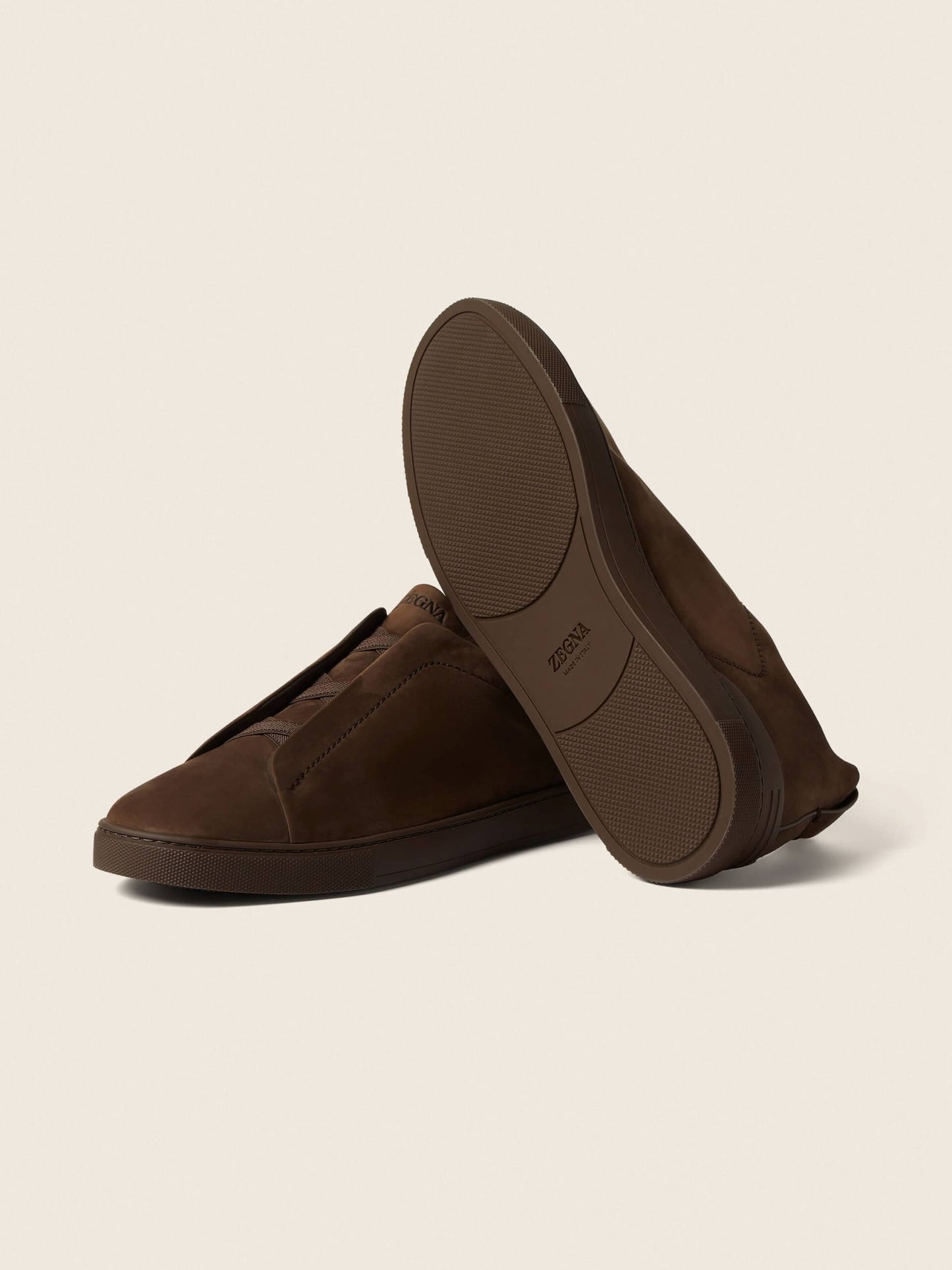 Zegna Dark Brown Triple Stitch™ SECONDSKIN Sneakers
