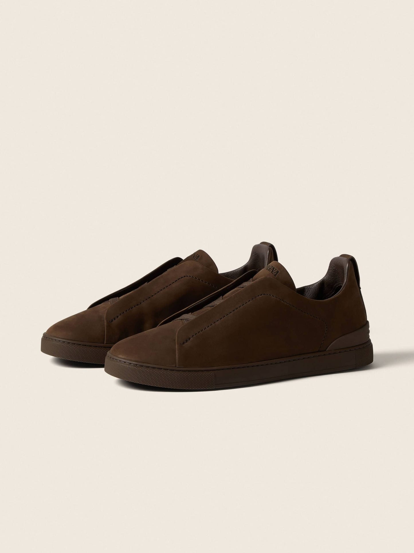 Zegna Dark Brown Triple Stitch™ SECONDSKIN Sneakers