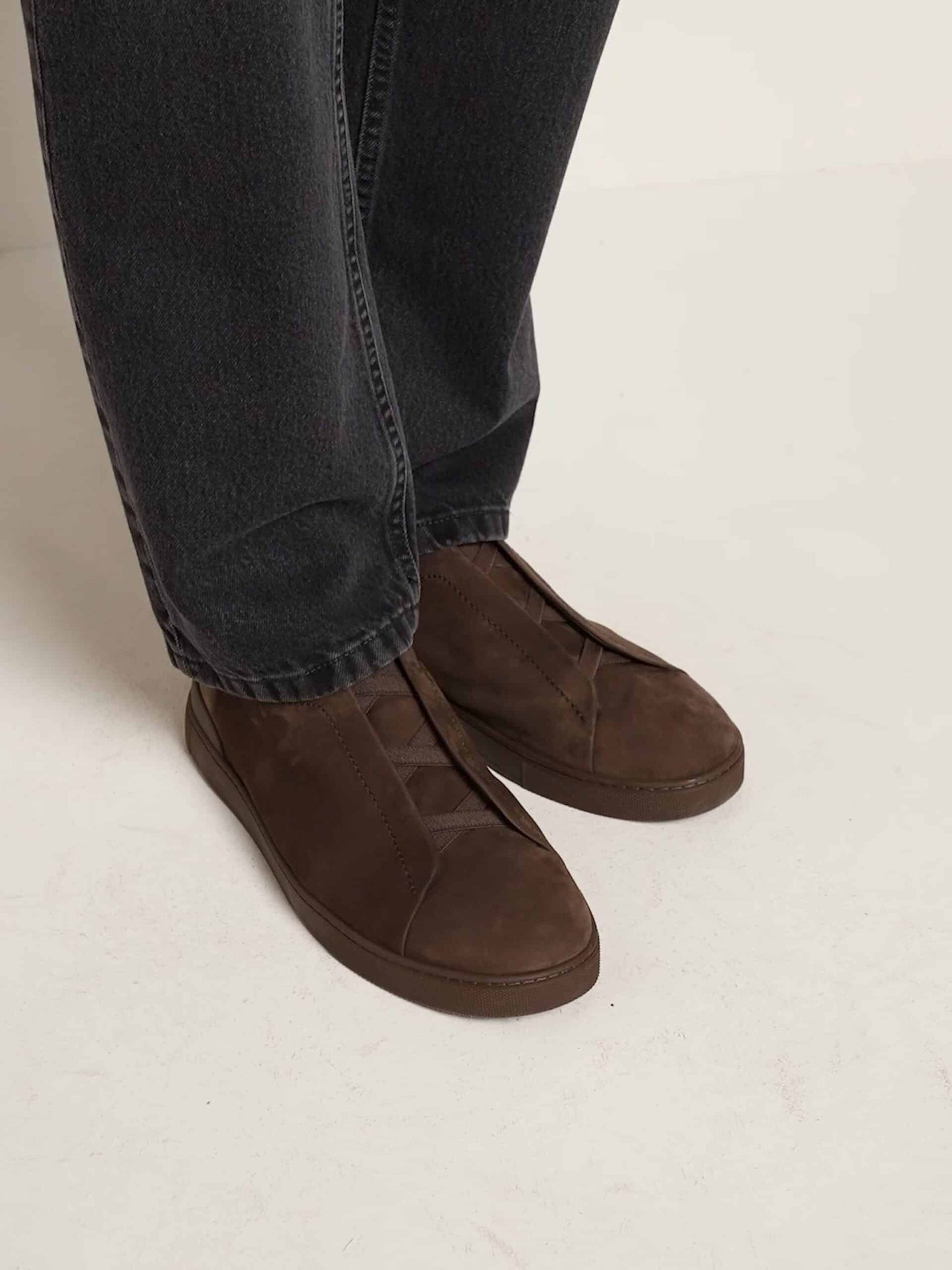 Zegna Dark Brown Triple Stitch™ SECONDSKIN Sneakers