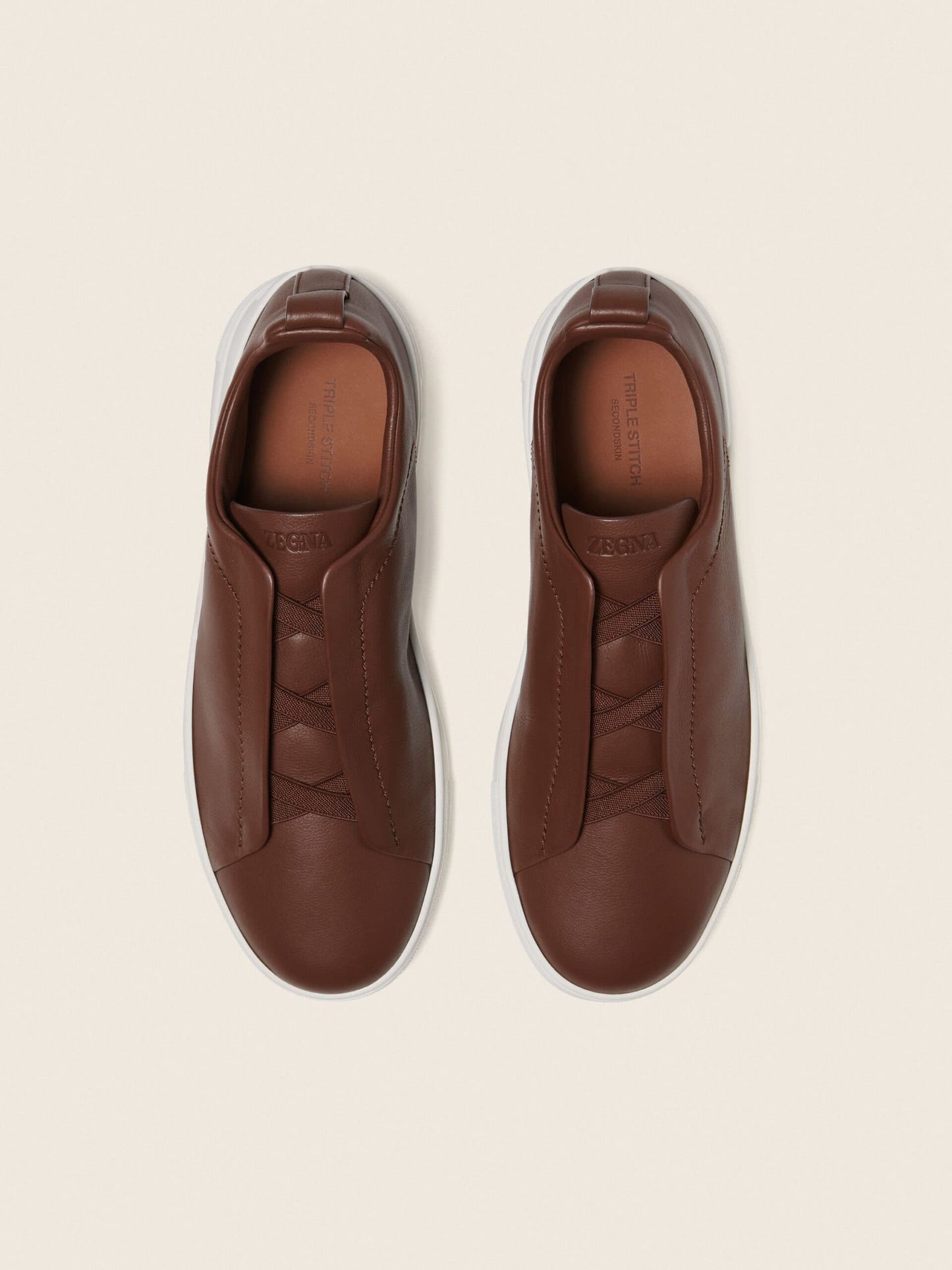 Zegna Almond Brown Triple Stitch™ SECONDSKIN Sneakers