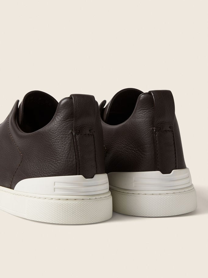 Zegna Dark Brown Triple Stitch™ SECONDSKIN Sneakers